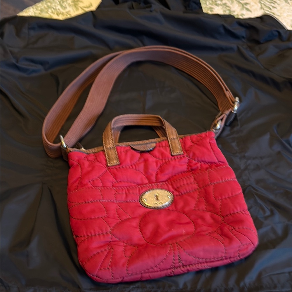 Red Quilted Women's Bag, lightly used as cross body bag